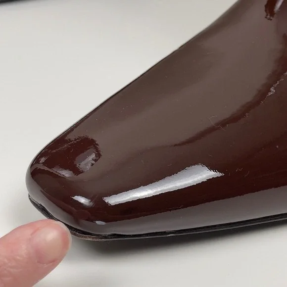 Loeffler Randall 35mm Indy Knee High Boot Chocolate Patent Leather Size 8 - Picture 11 of 16